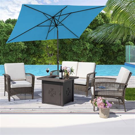 Boyel Living X Ft Rectangular Market Umbrella Patio Umbrella