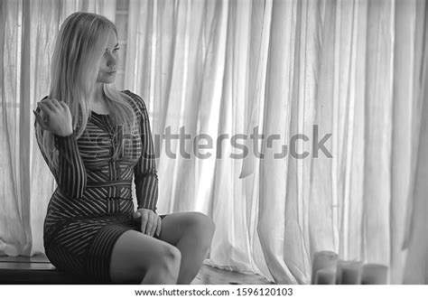 Sexy Blonde Tight Dress Beautiful Adult Stock Photo Shutterstock