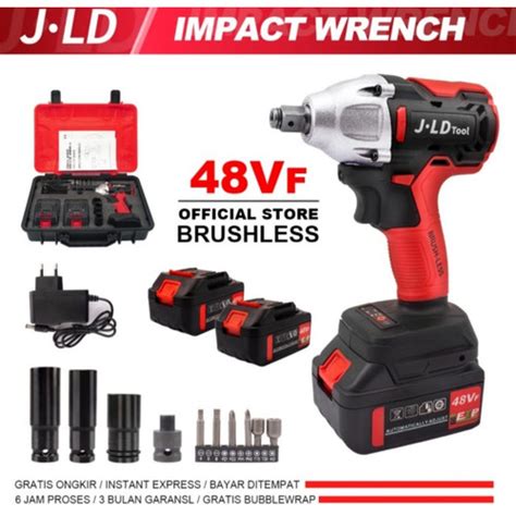 Jual Cordless Impact Wrench Brushless Bor Baterai JV88 48 Volt By JLD