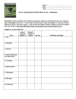 Fillable Online Bluevalleyk Unit Exploring The Cellular Basis