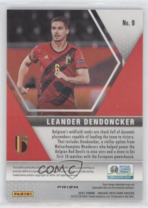 Panini Mosaic Uefa Euro Red Pulsar Prizm Leander Dendoncker