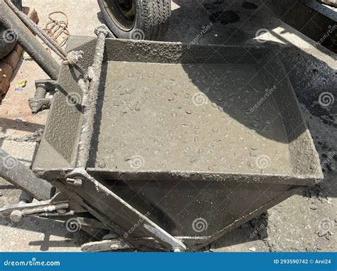 Concrete In Liquid Form Inside The Construction Equipment Stock Photo