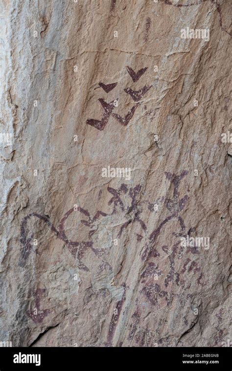 Ancient Cave Paintings At Cueva De Los Letreros Almeria Spain Approx