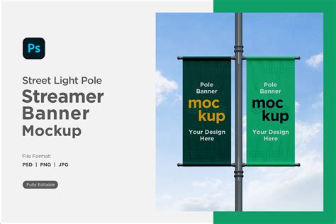 Pole Banner Mockup Front View V 53 Graphic By Shahsoft Creative Fabrica