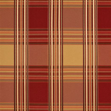 Red Gold Shiny Striped Plaid Luxurious Faux Silk Upholstery Fabric By The Yard Traditional