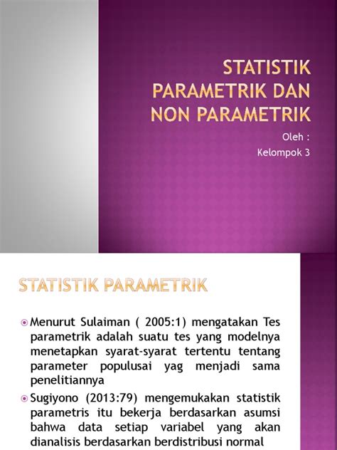 K 3 Statistik Parametrik Dan Non Parametrik Pdf