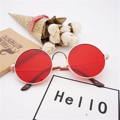 Yooske Retro Round Sunglasses Women Colorful Men Big Red Mirror Sun