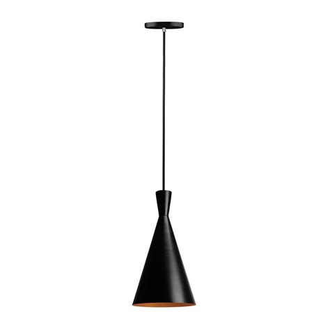 Lustre Luminária Pendente Tom dixon Miami Cone Preto Fosco Branco