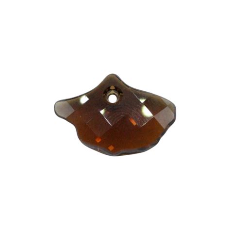 Swarovski 6900 Ginko Pendant 20mm Smoked Topaz Bead Trimming