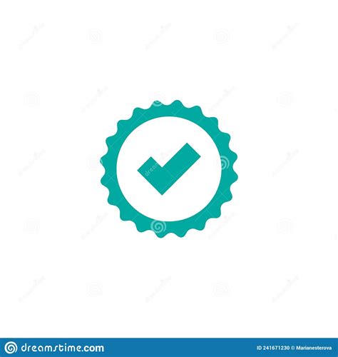 Valid Check Seal Icon Blue Circle With Ribbon Outline And Blue Tick