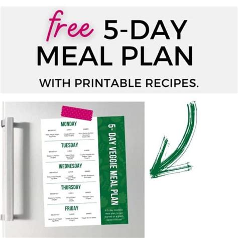 FREE 5-Day Vegetarian Meal Plan | With Easy Vegan Options!