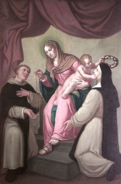 Ambito Italiano Sec XVIII Madonna Del Rosario Con S Domenico