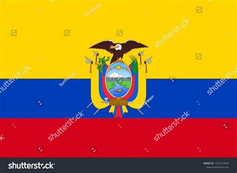 National Flag Republic Ecuador Emblem Ecuadorian Stock Vector (Royalty Free) 1322214416 ...