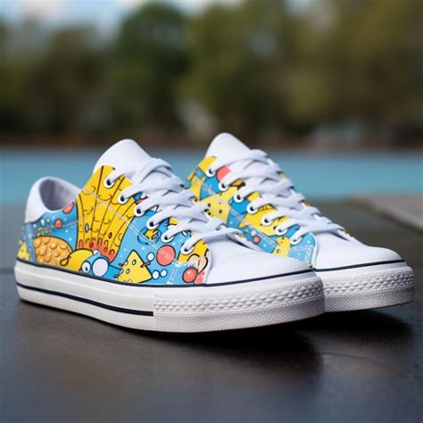 Dise O Incre Ble Zapatos Y Zapatillas De Deporte Tema Bob Esponja Fondo De Bikini Blanco Fondo