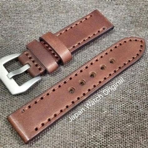 Jual 22 Mm Leather Strap Ammo Kulit Sapi Asli Tali Jam Seiko Diver