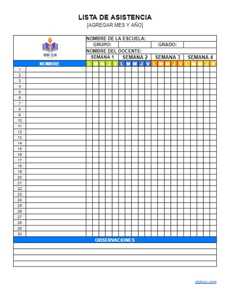 Lista De Asistencia Para Docentes En Google Docs Didocu