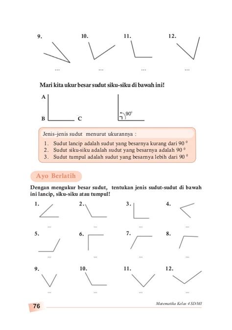 Kumpulan Soal Tentang Jenis Sudut Kelas 3