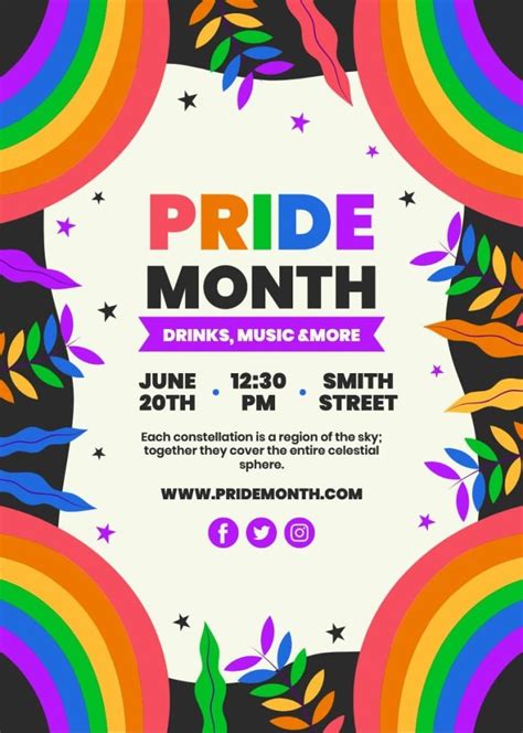 Design And Download This Colorful Hand Drawn Pride Month Poster Template