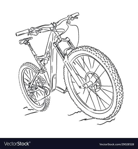 mountain bike vector image  vectorstock   bike drawing