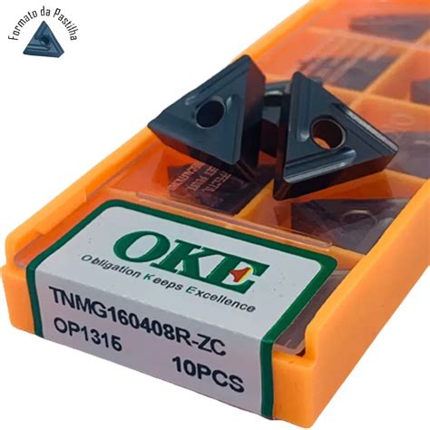 Inserto Pastilha TNMG 160408 R ZC OP1315 OKE Metal Duro