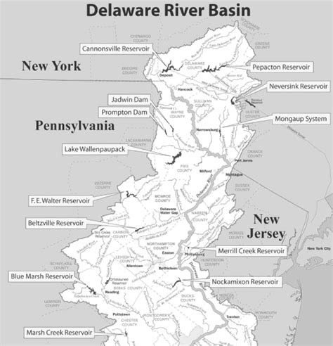 The map shows the upper Delaware River Basin. | Download Scientific Diagram