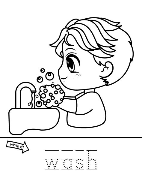 English 30 Chibi Actionsverbs Coloring Pages Traceable Words