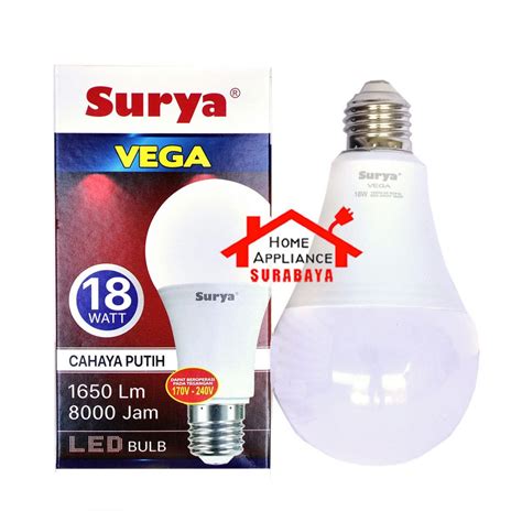 Jual Lampu Led Bulb Surya Vega W Watt Cahaya Putih Shopee