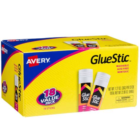 Avery Glue Stic™ Permanent Adhesive Value Pack 18 Sticks