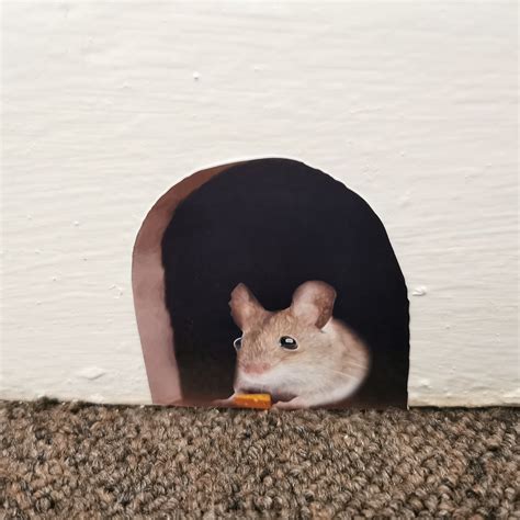 Mice Mouse Hole Wall Sticker Novelty Cute Mouse Stickers Etsy