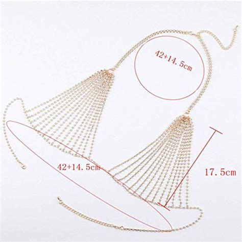 Rhinestone Bra Body Chain Gold Crystal Bikini Jewelry