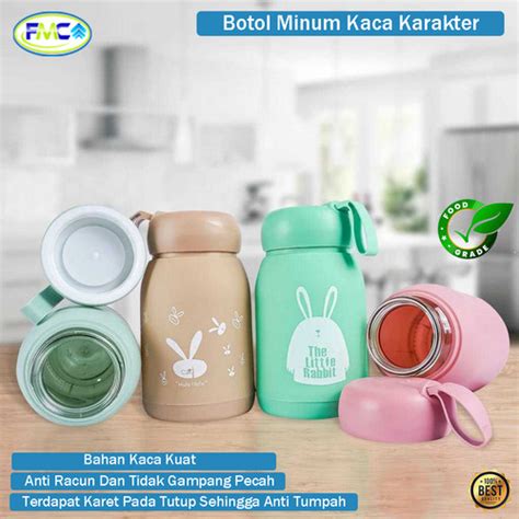 Jual Botol Minum Kaca Mini Ml Botol Anak Rabbit Lucu Dengan Box