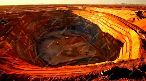 Premium AI Image | open pit open pit mining open pit mine aerial view