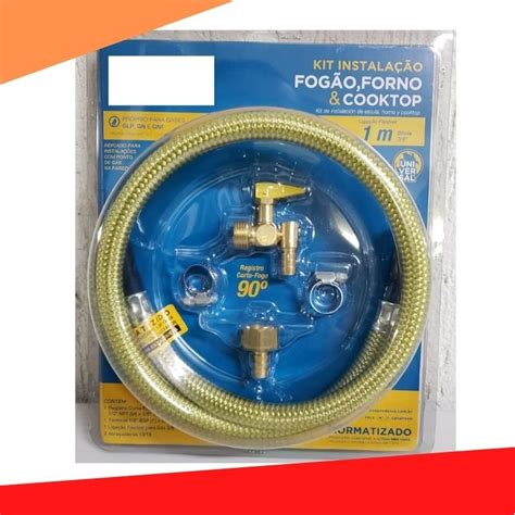 Mangueira E Registro De Fogão - Kit Instalação de Fogão Forno E Cooktop Mangueira 1 Metro Registro ...