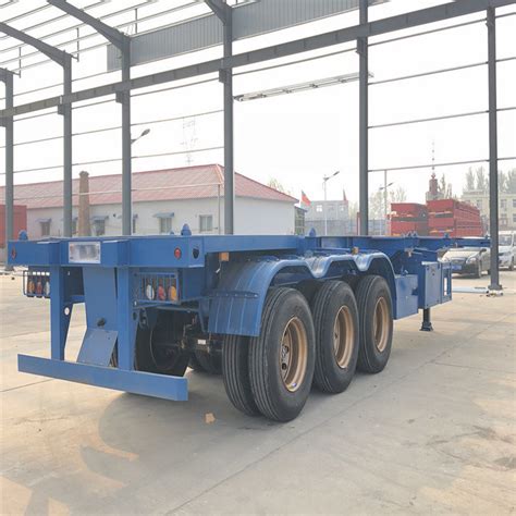 40FT Skeletal Container Flatbed Tanzania 2 3 Axles Semi Tailer With