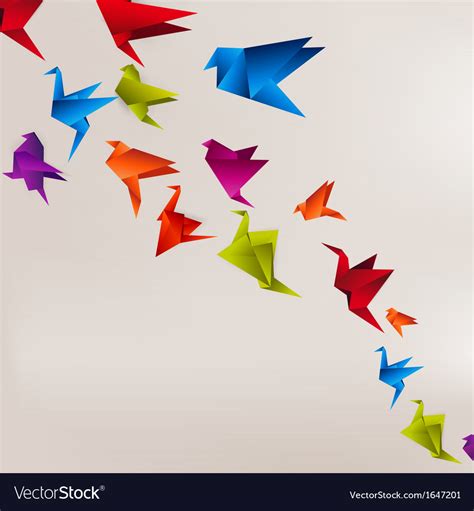 Origami paper bird on abstract background Vector Image