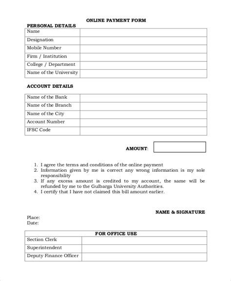 FREE 8+ Sample Payment Forms in PDF | MS Word