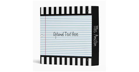 Notebook Paper 3 Ring Binder | Zazzle