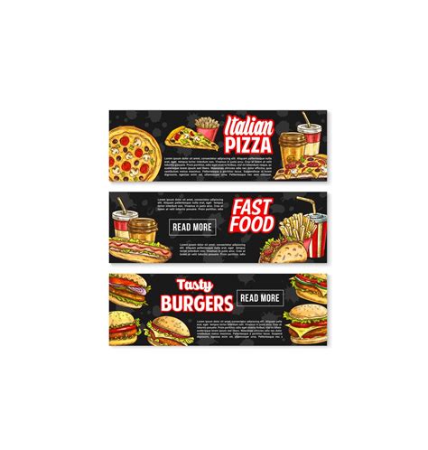 Fast Food Vector Banners For Fastfood Restaurant 13055080 Vector Art At