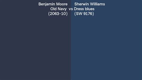 Benjamin Moore Old Navy 2063 10 Vs Sherwin Williams Dress Blues Sw 9176 Side By Side Comparison