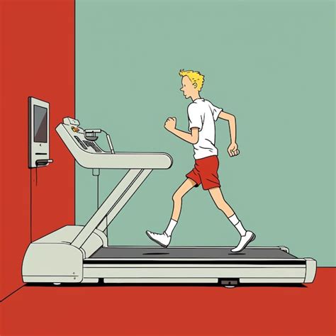 Una Caricatura De Un Hombre Corriendo En Una Cinta De Correr Imagen