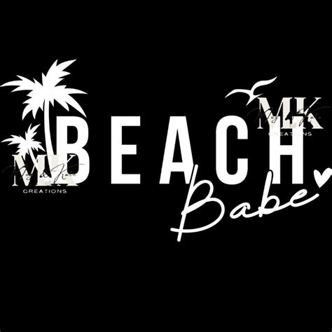 Beach Babe In White Dtf Transfer Etsy