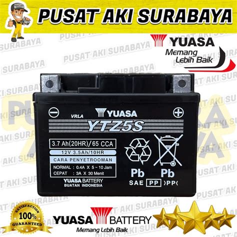 Jual YUASA YTZ5S ASLI ORIGINAL ACCU KERING BEAT SPIN VARIO FU VERZA NEW