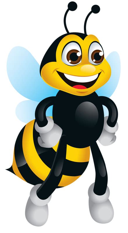 A Cartoon Bee With Big Eyes And Arms Smiling At The Camera As If Hes