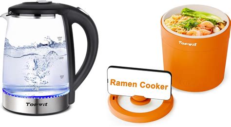 Topwit Ramen Cooker Mini Electric Pot 1l Orange And Topwit