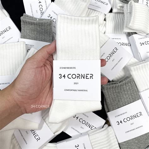 Tất Vớ Nam Nữ Cổ Cao Vớ Cotton Co Dãn Thoáng Mát 34 CORNER Vớ Cao Cổ