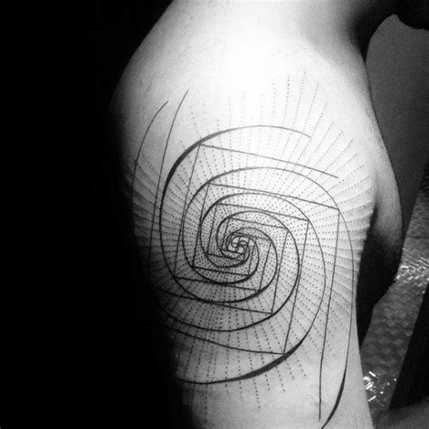 Repeating Fibonacci Spiral Mens Upper Arm Tattoos | Spiral tattoos ...