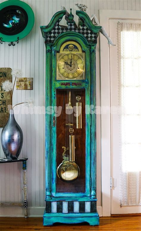 Hand Painted Grandfather Clock Artwork Home Decor Interior Design