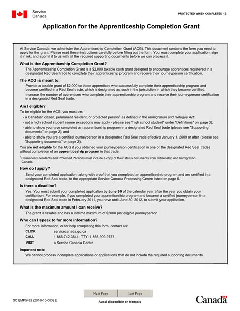 Application For The Apprenticeship Completion Grant Docslib