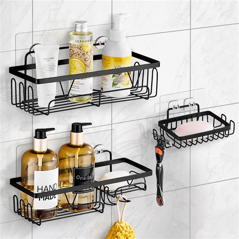 Wayeee Pcs Etagere Douche Sans Percage Etagere Salle De Bain En Acier