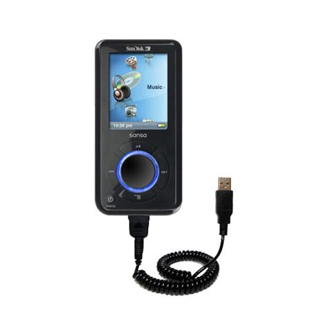 Coiled Power Hot Sync Usb Cable Suitable For The Sandisk Sansa E With Both Data And Charge